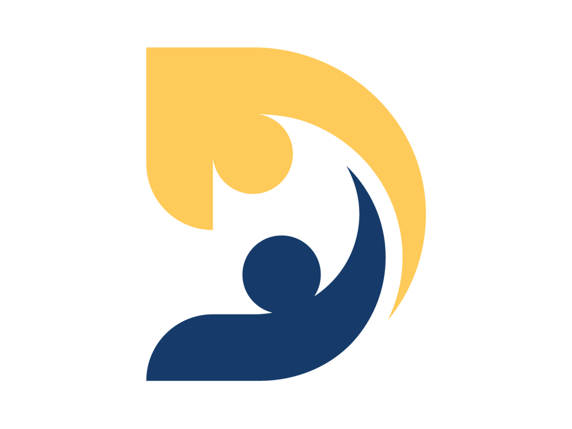 D icon on gold background